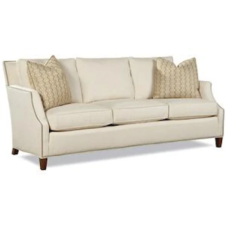 Contemporary Sofa with Tapered Wood Legs